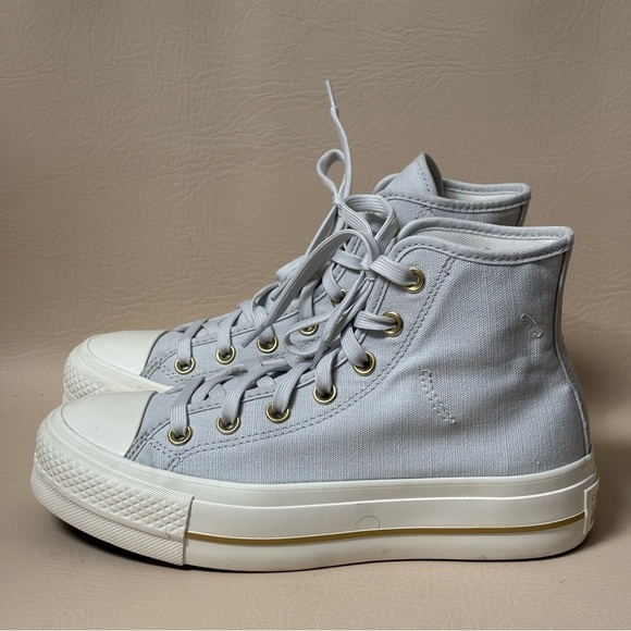 Converse Baby Blue High Top Platform Sneakers Size 7 - Picture 5 of 11